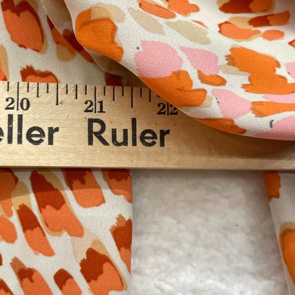 CAbi Shirt Womens Medium Orange Go To Blouse Animal Print Button Preppy Classic - Picture 11 of 13